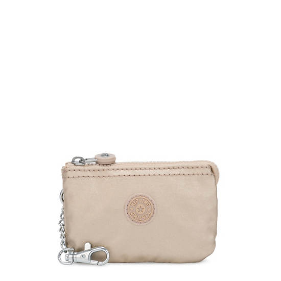 Kipling Creativity Mini Metallic Pouch Keychain Táska Arany Bézs | HU 2100RV